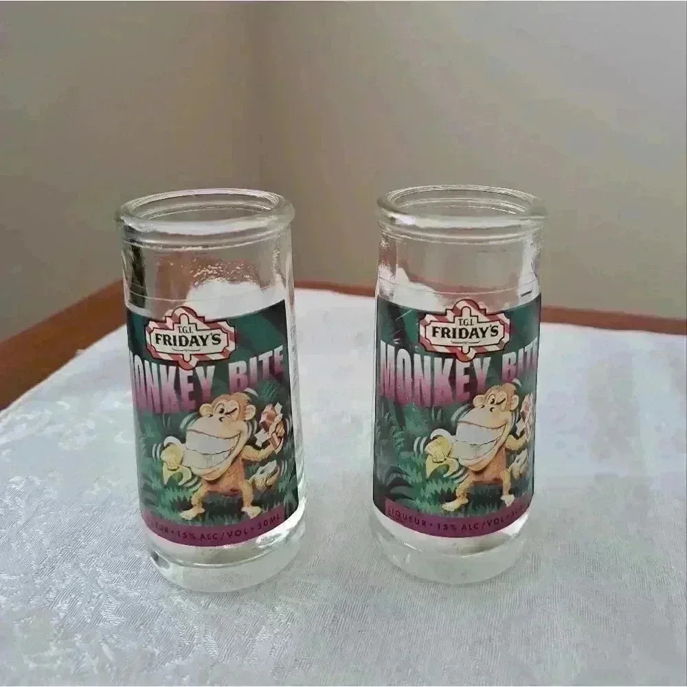 𝅺SHOT GLASS T G I FRIDAYS MONKEY BITE COLLECTABLE $10 Each